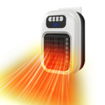 420W Wall Outlet Electric Space Heater with Thermostat - White