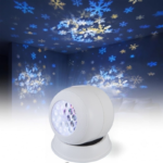 LED Snowflake Dynamic Projection Lamp – 360° Rotating Night Light USB