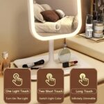 Rechargeable LED Makeup Mirror – 3-Color Lighted Desktop Vanity Mirror