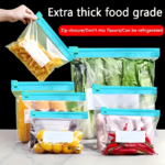 60-Pack Food Storage Zipper Bags 3 Sizes – Reusable Fresh-Sealed Bags