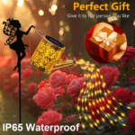 Solar Watering Can Lights Outdoor – Metal Garden Fairy Lantern - 1pcs Fairy Falls Light