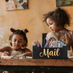 Rustic Wooden Mail Organizer Box for Desktop & Home Office
