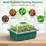 4-Pack Heavy-Duty Seed Starter Trays with Vents – 48 Cells