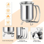 Stainless Steel Pancake Batter Dispenser & Funnel with Stand