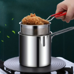 Stainless Steel Mini Deep Fryer Pot with Filter Rack
