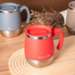17 oz Double-Wall Insulated Coffee Mug with Lid – Stainless Steel Cup - Red
