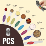 8-Piece Magnetic Stainless Steel Measuring Spoons Set