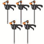 AIRAJ 4-Inch Quick-Release F-Clamps for Woodworking & DIY - 5pcs