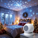 LED Snowflake Dynamic Projection Lamp – 360° Rotating Night Light USB