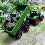 16.5-Inch Toy Farm Tractor with Trailer Set for Kids