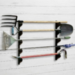 Broom & Garden Tool Holder Wall Mount – Heavy-Duty Storage Hanger - Black 2pcs