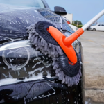 Adjustable Long-Handle Car Wash Mop – Microfiber Cleaning Brush - Orange