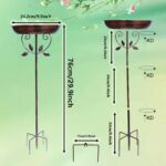 Vintage Copper Cast Iron Bird Bath with Stake – Leaf Design - TY-TK18-1 / 24.2*24.2*76