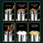 Stainless Steel Mini Deep Fryer Pot with Filter Rack