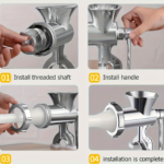 Manual Meat Grinder & Sausage Stuffer Machine for Kitchen