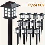 Solar Outdoor Lights 12/24 Pack – IP65 LED Warm Garden Lights