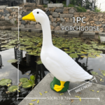 22.5-inch Large Modern White Crane Statue - Elegant Plastic Goose Sculpture Suitable for Outdoor/ Decor, Garden Ornament, Christmas Decoration, Figurine for, Balcony, Entryway with Stable Base - Menlange
