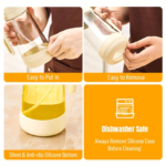 16 oz Glass Oil Sprayer & Dispenser with Non-Slip Base