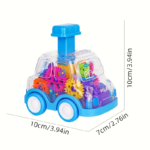 3-Pack Transparent Gear Toy Cars for Kids – Interactive Concept Cars