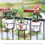 3-Pack Hanging Metal Flower Pot Racks for Railings & Fences