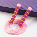 Adjustable Fitness Jump Rope with Non-Slip Foam Handles – Men & Women - Pink 1pc