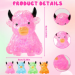 3-Pack Glitter Highland Cow Slow-Rise Squishy Fidget Toys