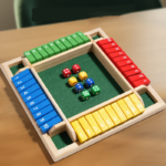 Wooden Number Dice Game Set with 8 Colorful Dice for Kids
