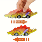 6-Pack Dinosaur Pull-Back Toy Cars for Boys & Girls Ages 3+