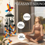 Hummingbird Wind Chimes for Outside – Black Metal Memorial Chimes
