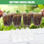 4-Pack Heavy-Duty Seed Starter Trays with Vents – 48 Cells