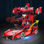 1:18 RC Transforming Robot Car Toy – 360° Drift Remote Control Car