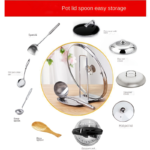 Stainless Steel Pot Lid Holder & Spoon Rest with Drain Tray