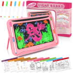 LED Light-Up Drawing Board with 9 Double-Sided Cards & Markers