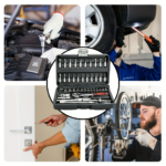 Mechanics Tool Set with Ratchet & Socket Wrench Set 1/2, 3/8, 1/4 Drive