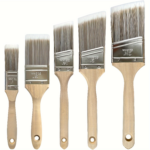 5-Piece Professional Paint Brush Set – Synthetic Bristles & Wood Handles - 5pcs