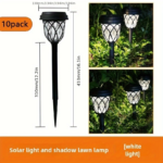 10-Pack Solar LED Garden Stake Lights – Cross Grid Landscape Decor