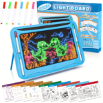 LED Light-Up Drawing Board with 9 Double-Sided Cards & Markers