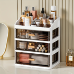 Large Clear Cosmetic Storage Box – Multi-Layer Desktop Drawer Organizer