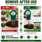 3-in-1 Soil Meter: pH, Moisture & Fertility Tester Battery-Free