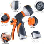 Heavy-Duty Garden Hose Nozzle – 8-Pattern Spray Nozzle