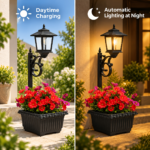 Solar Flower Pot Light 1/2-Pack – Vintage Planter Pathway Lamp