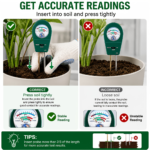 3-in-1 Soil Meter: pH, Moisture & Fertility Tester Battery-Free