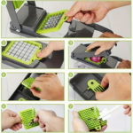 16-in-1 Vegetable Chopper Set with 8 Stainless Steel Blades