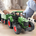 16.5-Inch Toy Farm Tractor with Trailer Set for Kids