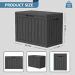 Large Outdoor Resin Deck Box with Lockable Lid & Handles