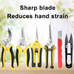 6-Piece Stainless Steel Garden Pruning Shears & Fruit Picker Set - Yellow upgrade