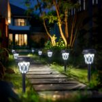 10-Pack Solar LED Garden Stake Lights – Cross Grid Landscape Decor