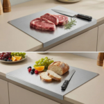 Reversible Stainless Steel Cutting Board with Lip 15.7&quote; x 11.8&quote;