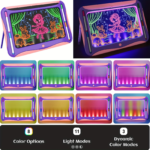 LED Light-Up Drawing Board with 9 Double-Sided Cards & Markers