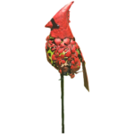 Large Red Cardinal Garden Statue – Iron Metal Bird Yard Sculpture